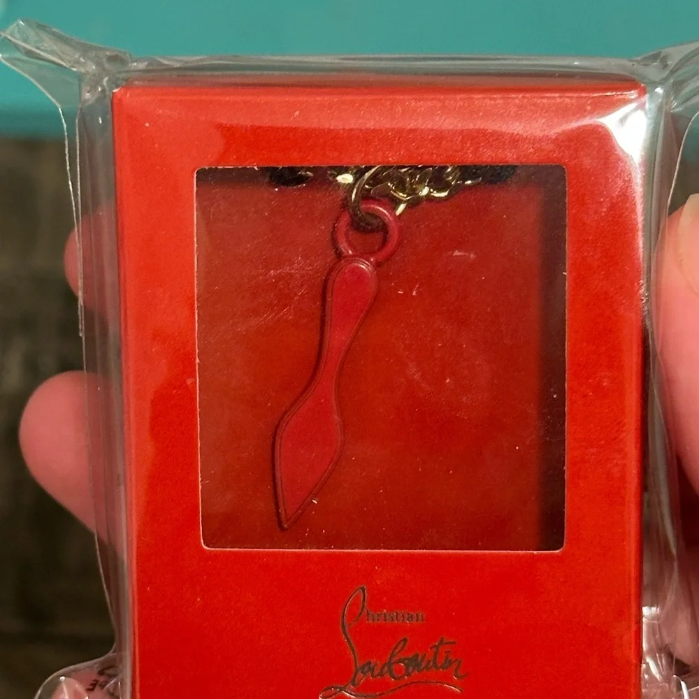 Christian Louboutin Red Signature shoe Silhouette Necklace - Picture 7 of 16
